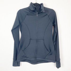 Skora Woman's Sz S Black Full Zip Long Sleeve Athletic Jacket Thumb Holes